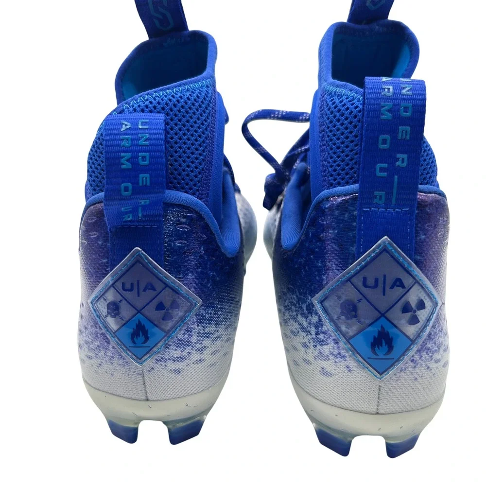 NEW Under Armour Spotlight Franchise RM Blue White‎ Football Cleats Mens Size 10